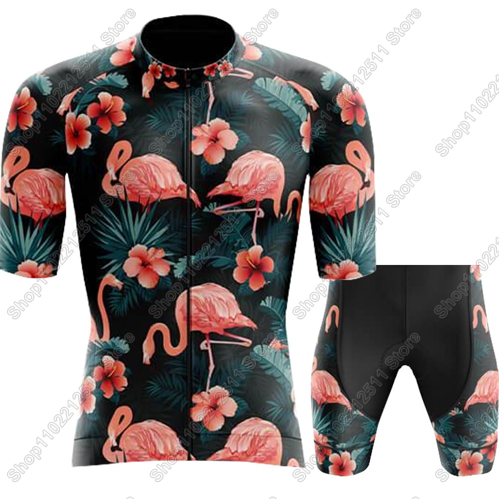 2025 フラミンゴサイクリングジャージセット自転車服男性夏 - Cycling Commuter Clothing のレビューと価格